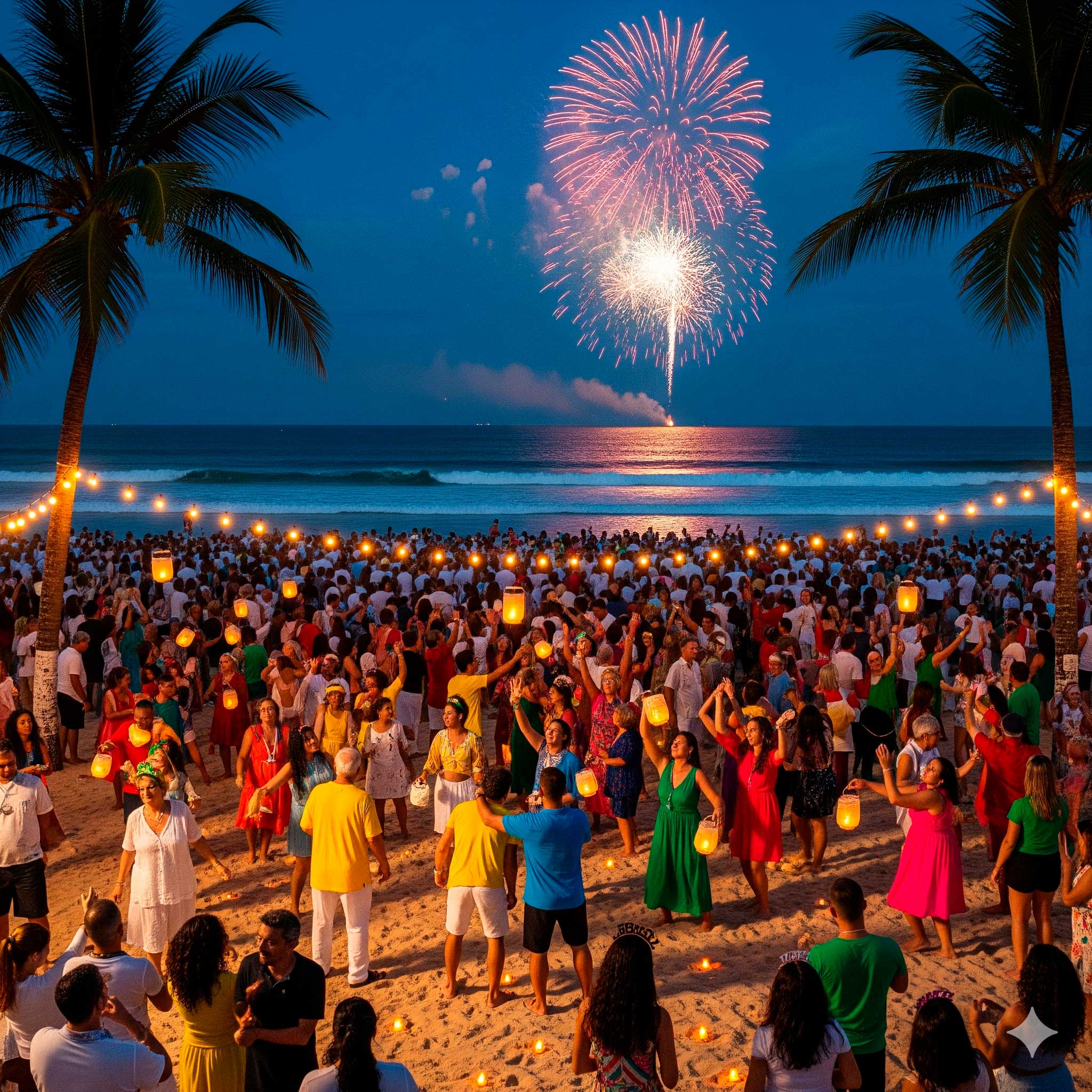 Com qual cor passar o réveillon 2026 em uma viagem à praia?