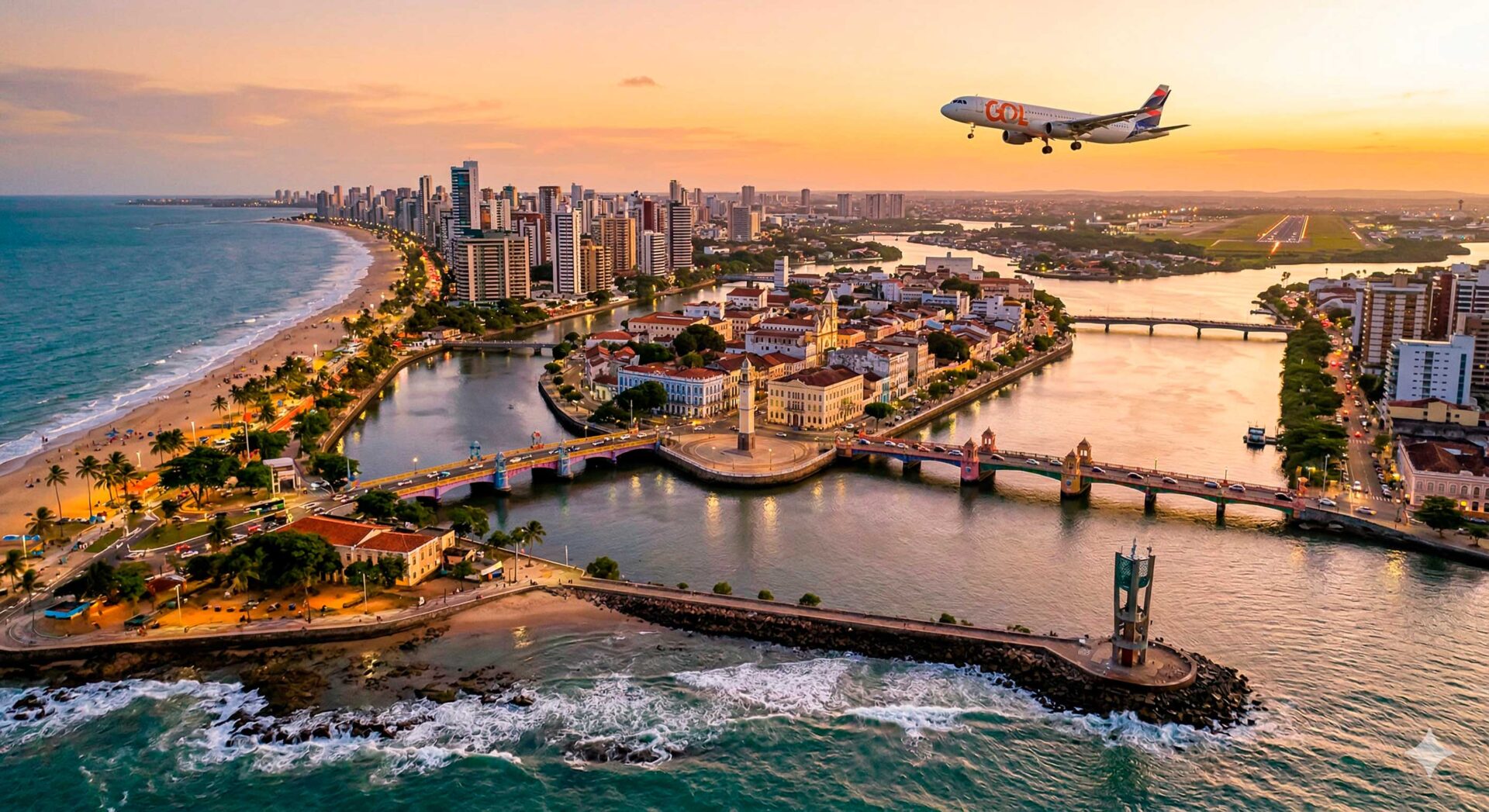 Voos em promoção para Recife no último trimestre. Passagens aéreas promocionais para Recife no final de ano.