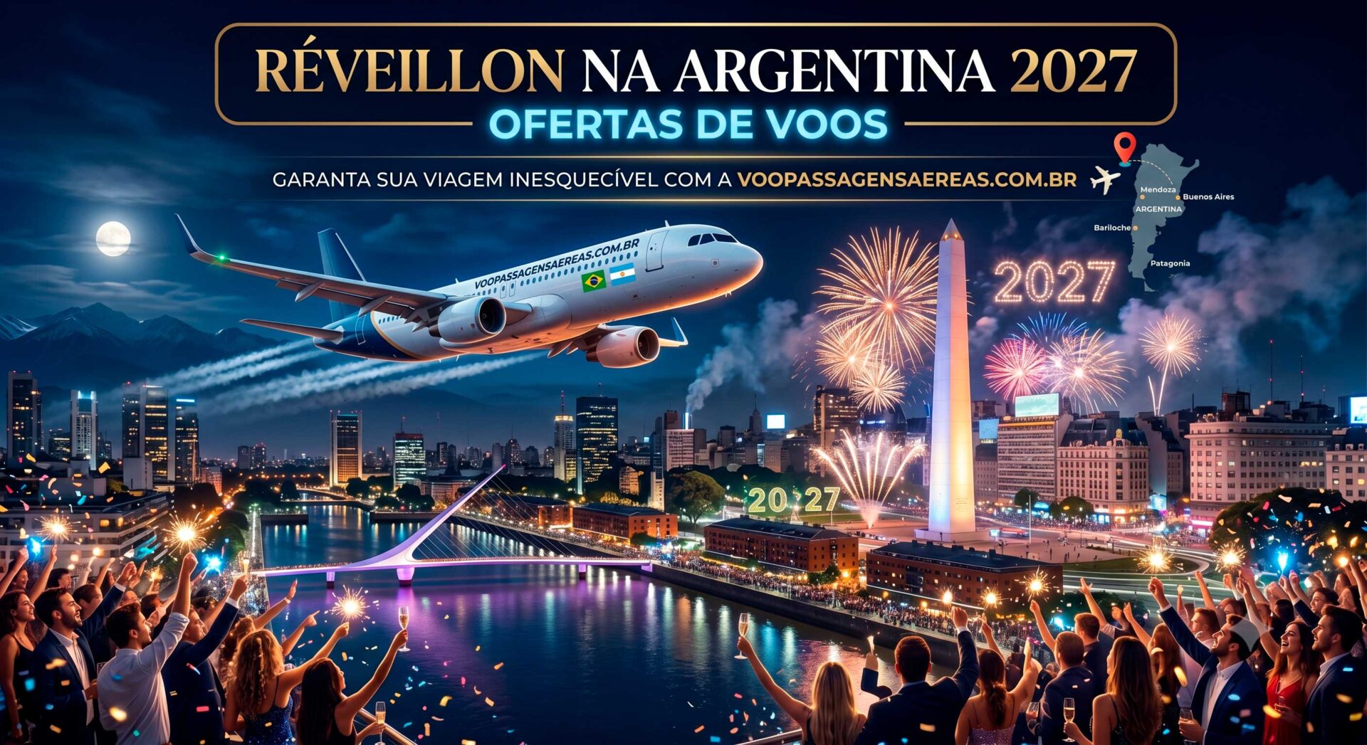 Voos em oferta para Argentina no réveillon 2027.