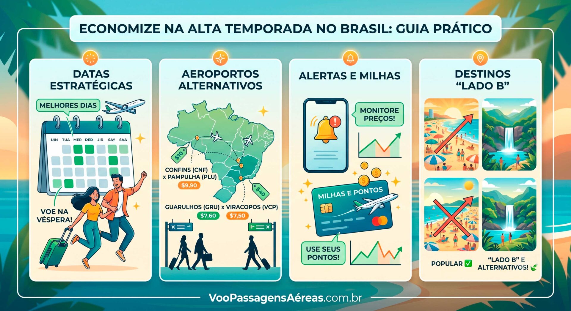 Alta Temporada no Brasil. Como Fugir dos Preços Altos em Dezembro e Janeiro.