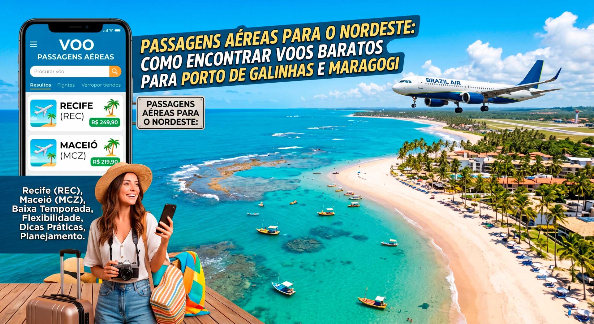 Passagens Aéreas para o Nordeste: Como Encontrar Voos Baratos para Porto de Galinhas e Maragogi.